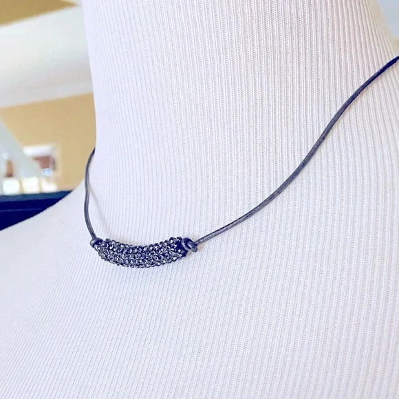 Marlyn Schiff Adjustable Cord Sparkle Charm Choker Necklace - Picture 2 of 5